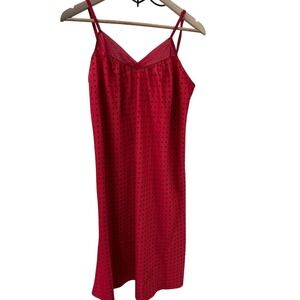 Cabernet Red Polka Dot Nightgown with chiffon trim sz‎ Medium